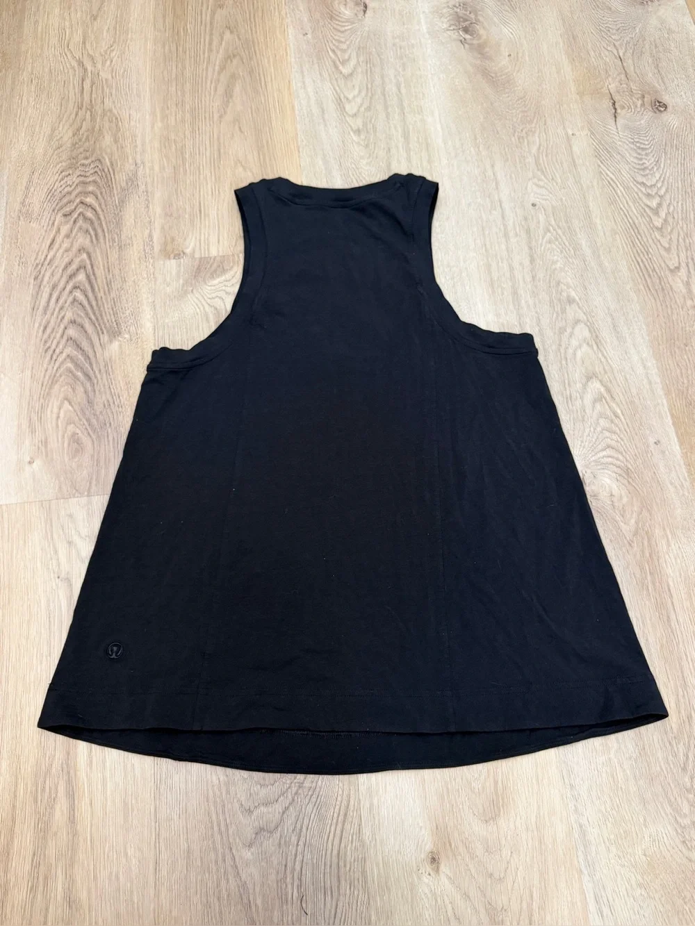Lululemon Long Cotton Crewneck Tank Top Black